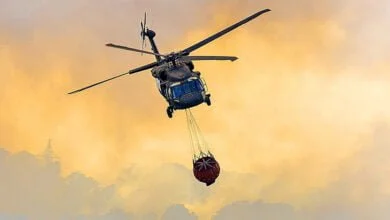 Onde param os helicópteros Black Hawk para combate aos incêndios?